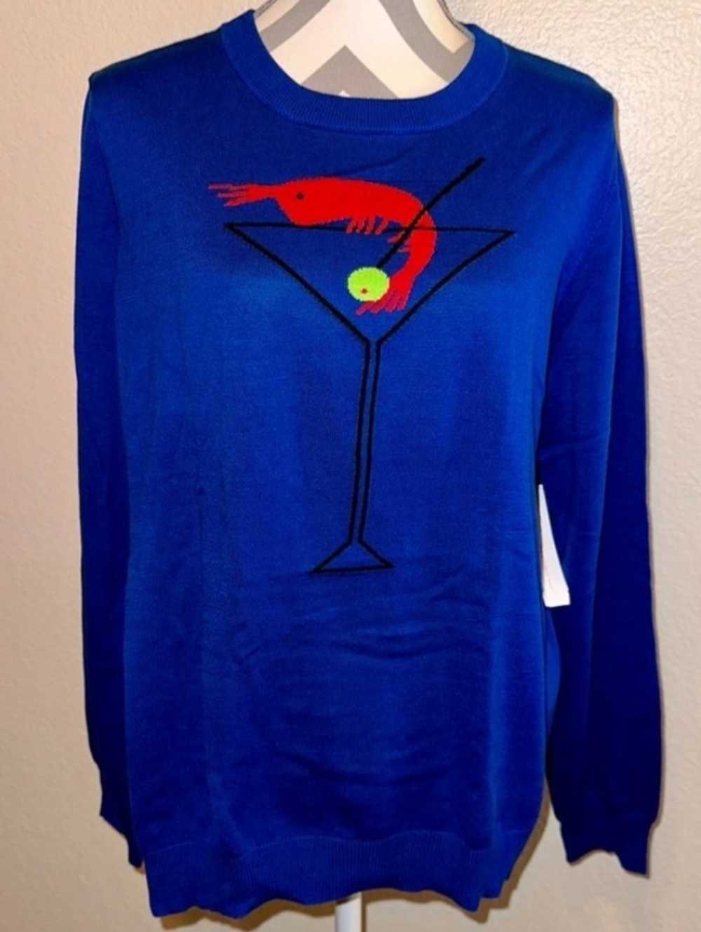 NWT It’s Always Happy Hour Somewhere Shrimp Cocktail Sweater - Picture 3 of 11